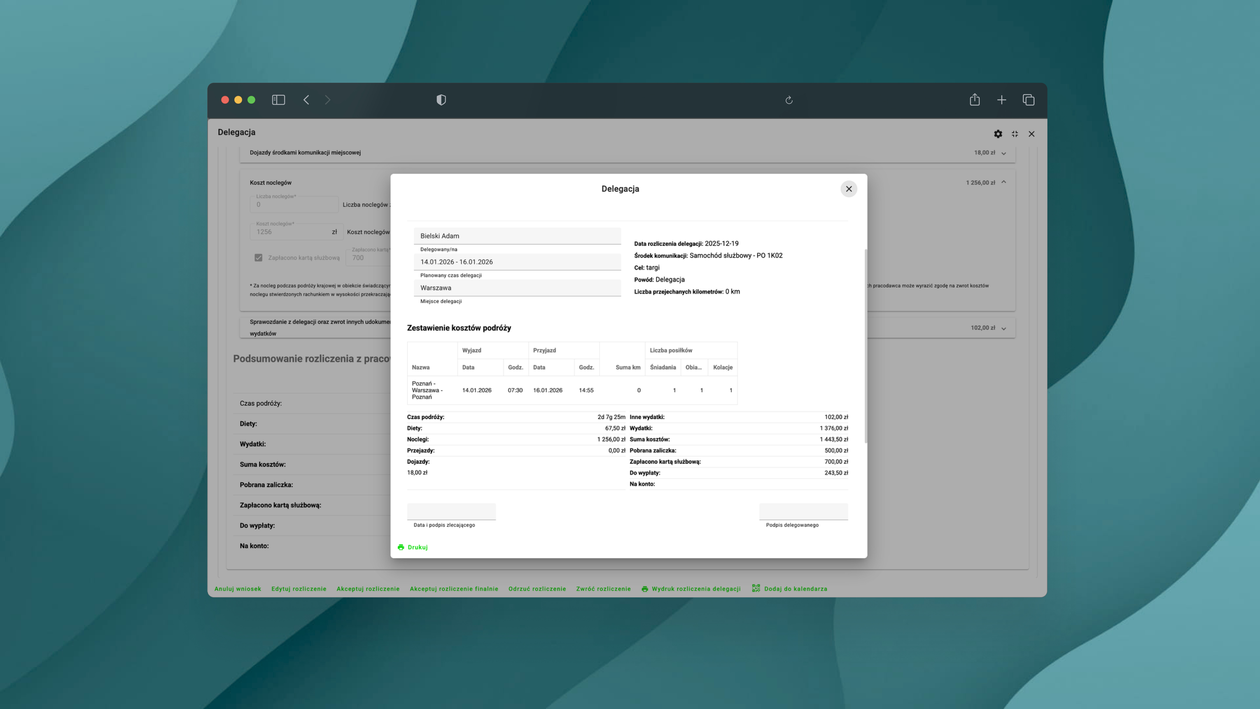 Rozliczanie delegacji